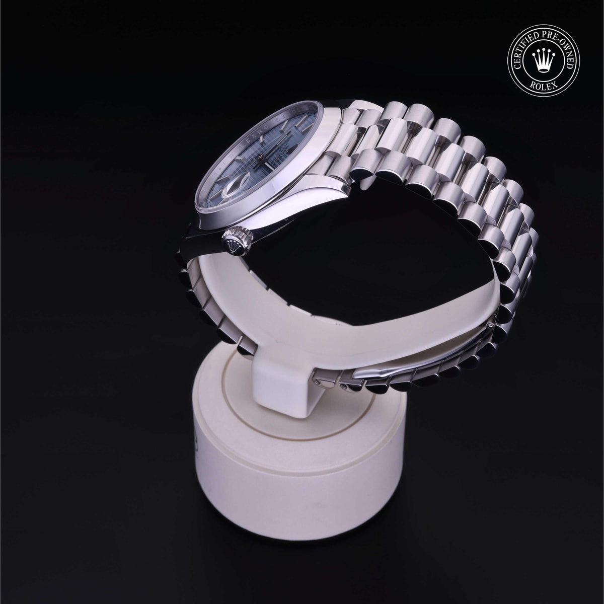 Rolex Certified Pre-Owned Day-Date 40 M228206 in 950 platinum, image 17 of 41 at H.L. Gross & Bro. Jewelers