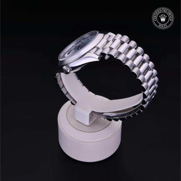 Rolex Certified Pre-Owned Day-Date 40 M228206 in 950 platinum, image 4 of 41 at H.L. Gross & Bro. Jewelers