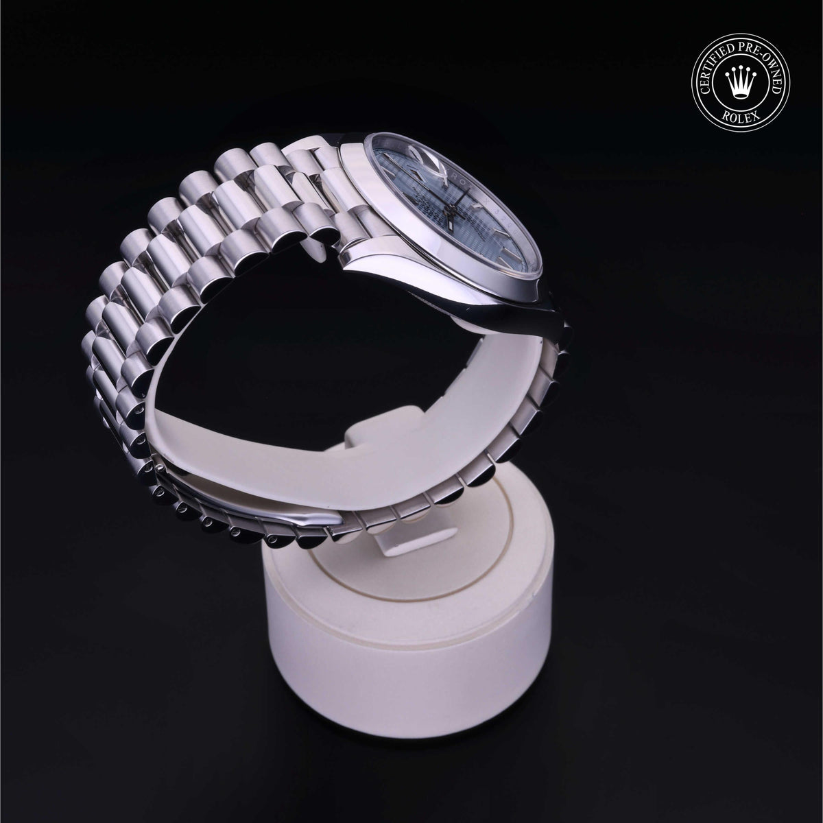 Rolex Certified Pre-Owned Day-Date 40 M228206 in 950 platinum, image 30 of 41 at H.L. Gross & Bro. Jewelers