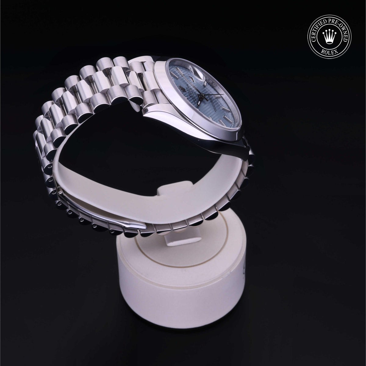 Rolex Certified Pre-Owned Day-Date 40 M228206 in 950 platinum, image 31 of 41 at H.L. Gross & Bro. Jewelers