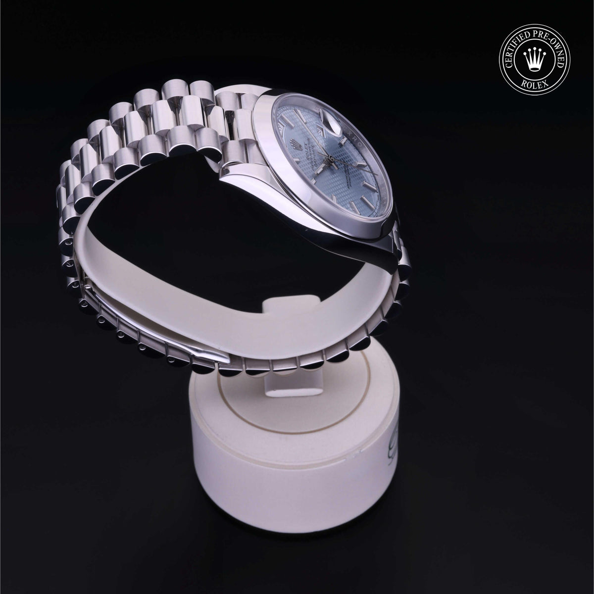 Rolex Certified Pre-Owned Day-Date 40 M228206 in 950 platinum, image 32 of 41 at H.L. Gross & Bro. Jewelers