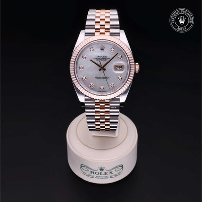 Rolex Certified Pre-Owned Datejust 41 M126331 in Oystersteel and Everose gold with white mother-of-pearl dial, image 2 of 41