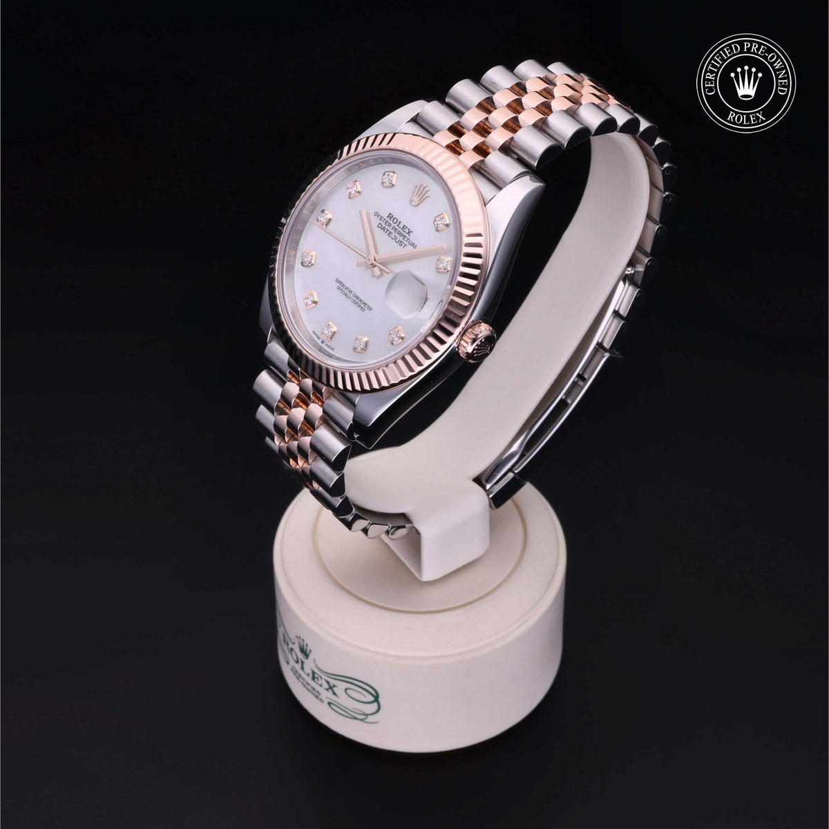 Rolex Certified Pre-Owned Datejust 41 M126331 in Oystersteel and Everose gold with white mother-of-pearl dial, image 11 of 41