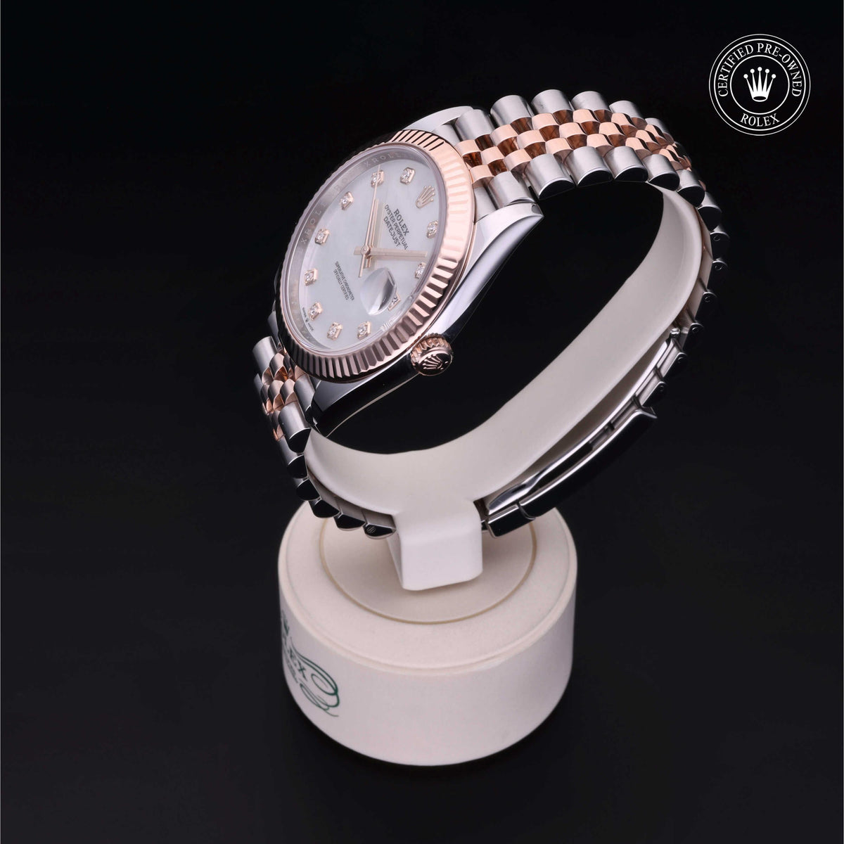 Rolex Certified Pre-Owned Datejust 41 M126331 in Oystersteel and Everose gold with white mother-of-pearl dial, image 13 of 41