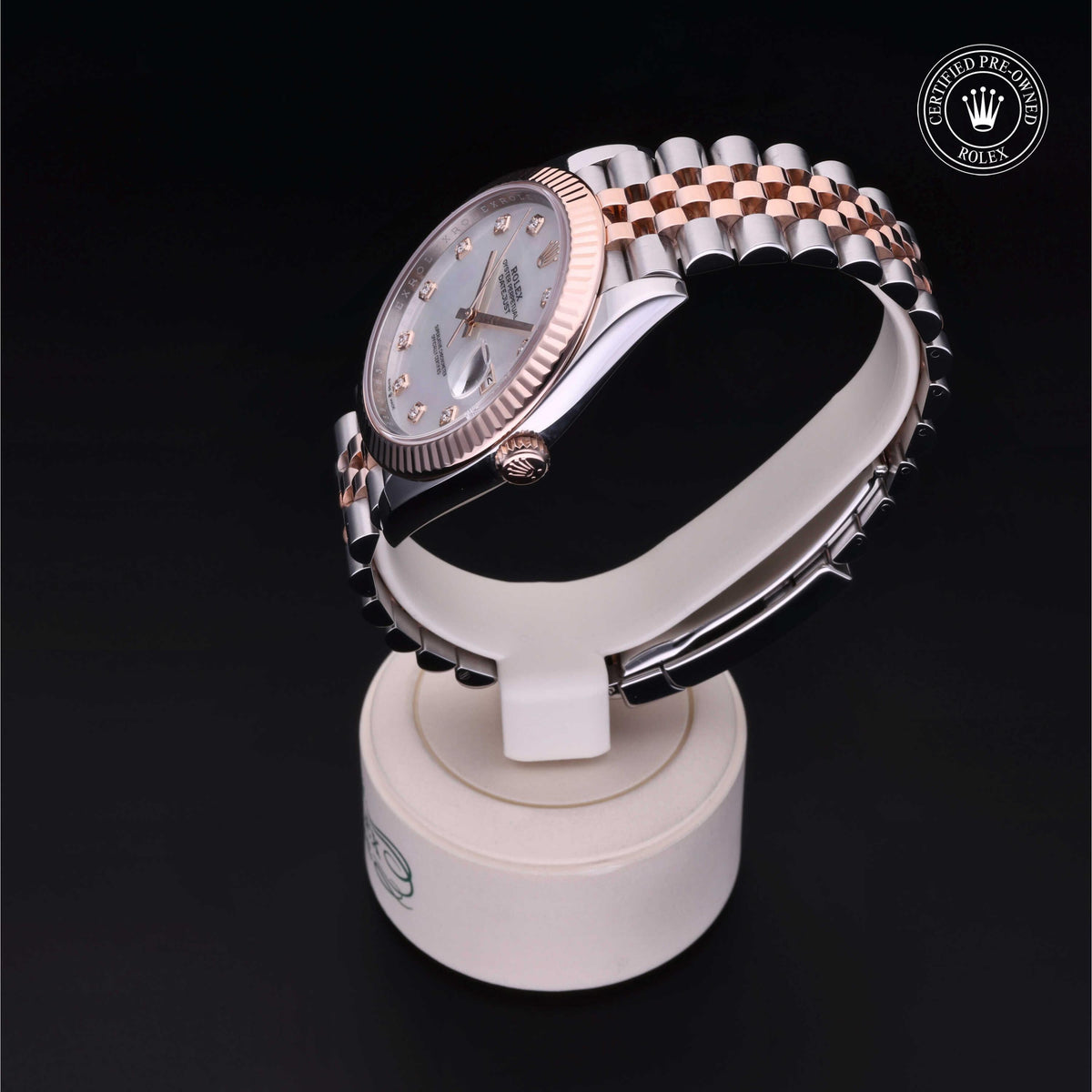 Rolex Certified Pre-Owned Datejust 41 M126331 in Oystersteel and Everose gold with white mother-of-pearl dial, image 14 of 41