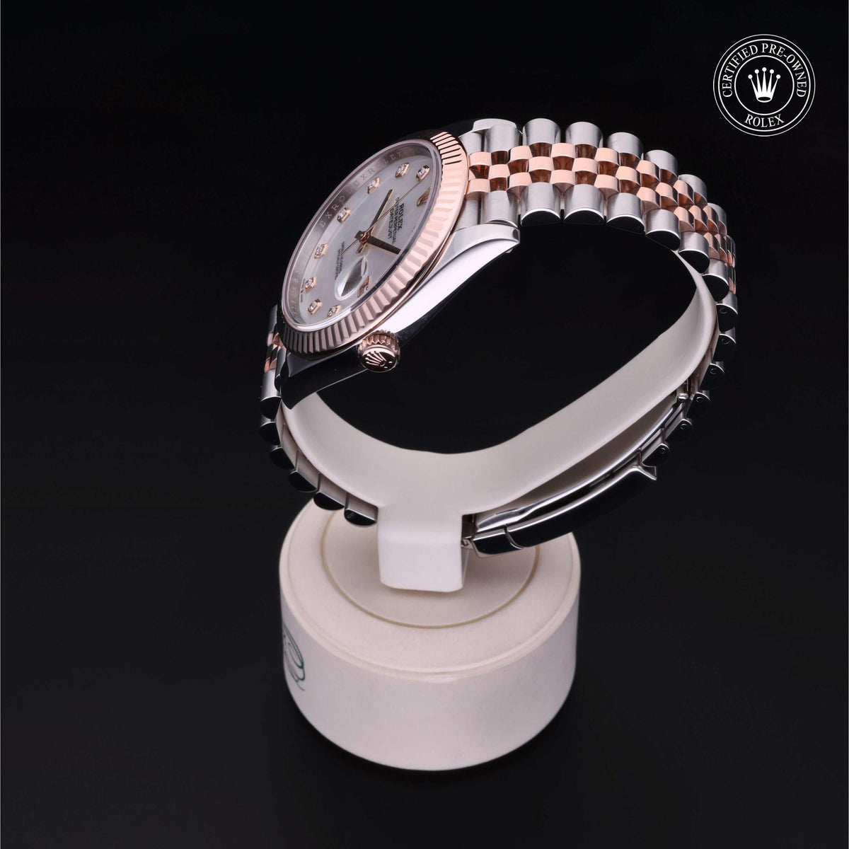 Rolex Certified Pre-Owned Datejust 41 M126331 in Oystersteel and Everose gold with white mother-of-pearl dial, image 15 of 41