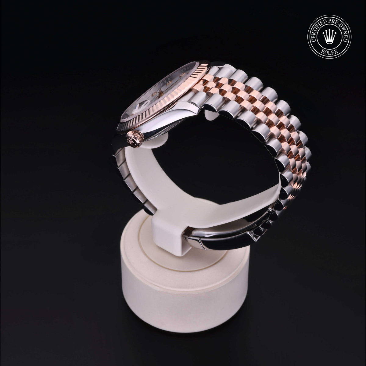 Rolex Certified Pre-Owned Datejust 41 M126331 in Oystersteel and Everose gold with white mother-of-pearl dial, image 4 of 41
