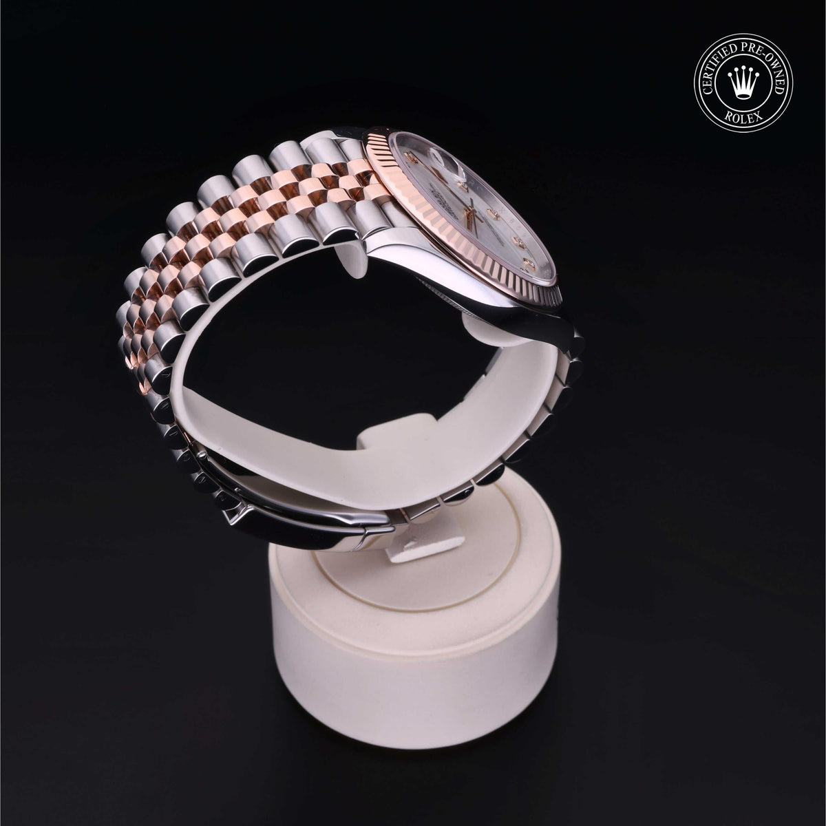 Rolex Certified Pre-Owned Datejust 41 M126331 in Oystersteel and Everose gold with white mother-of-pearl dial, image 30 of 41