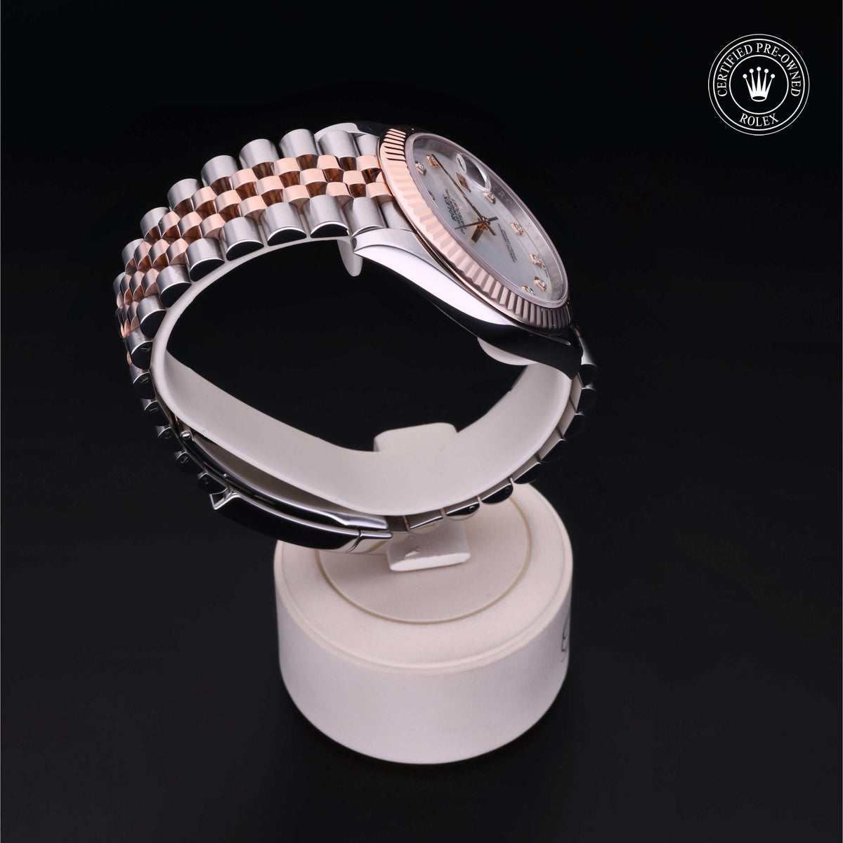 Rolex Certified Pre-Owned Datejust 41 M126331 in Oystersteel and Everose gold with white mother-of-pearl dial, image 31 of 41