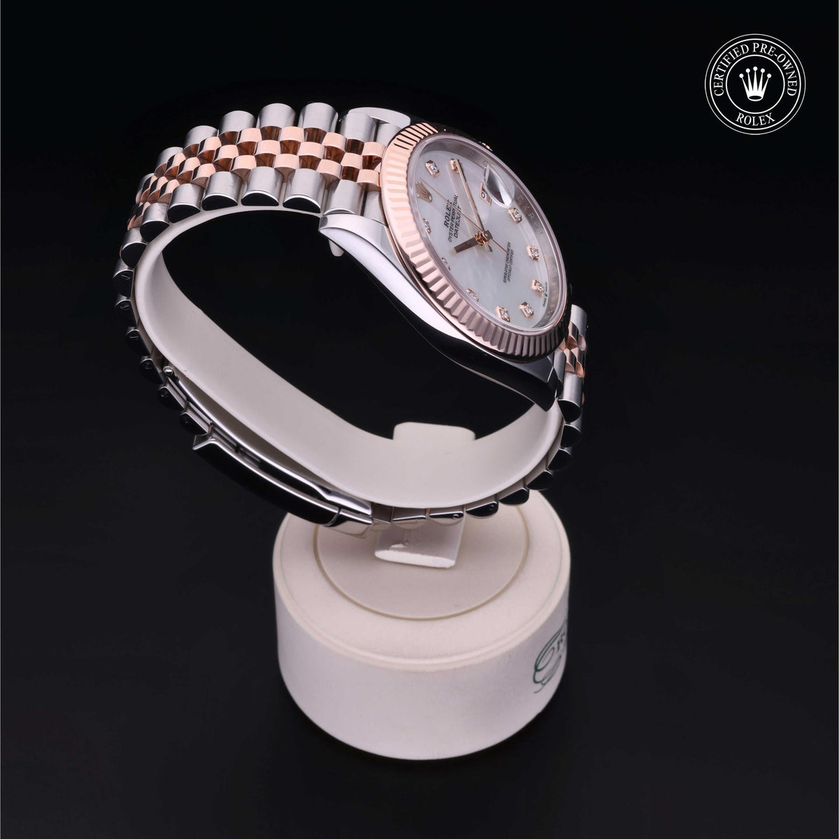 Rolex Certified Pre-Owned Datejust 41 M126331 in Oystersteel and Everose gold with white mother-of-pearl dial, image 33 of 41