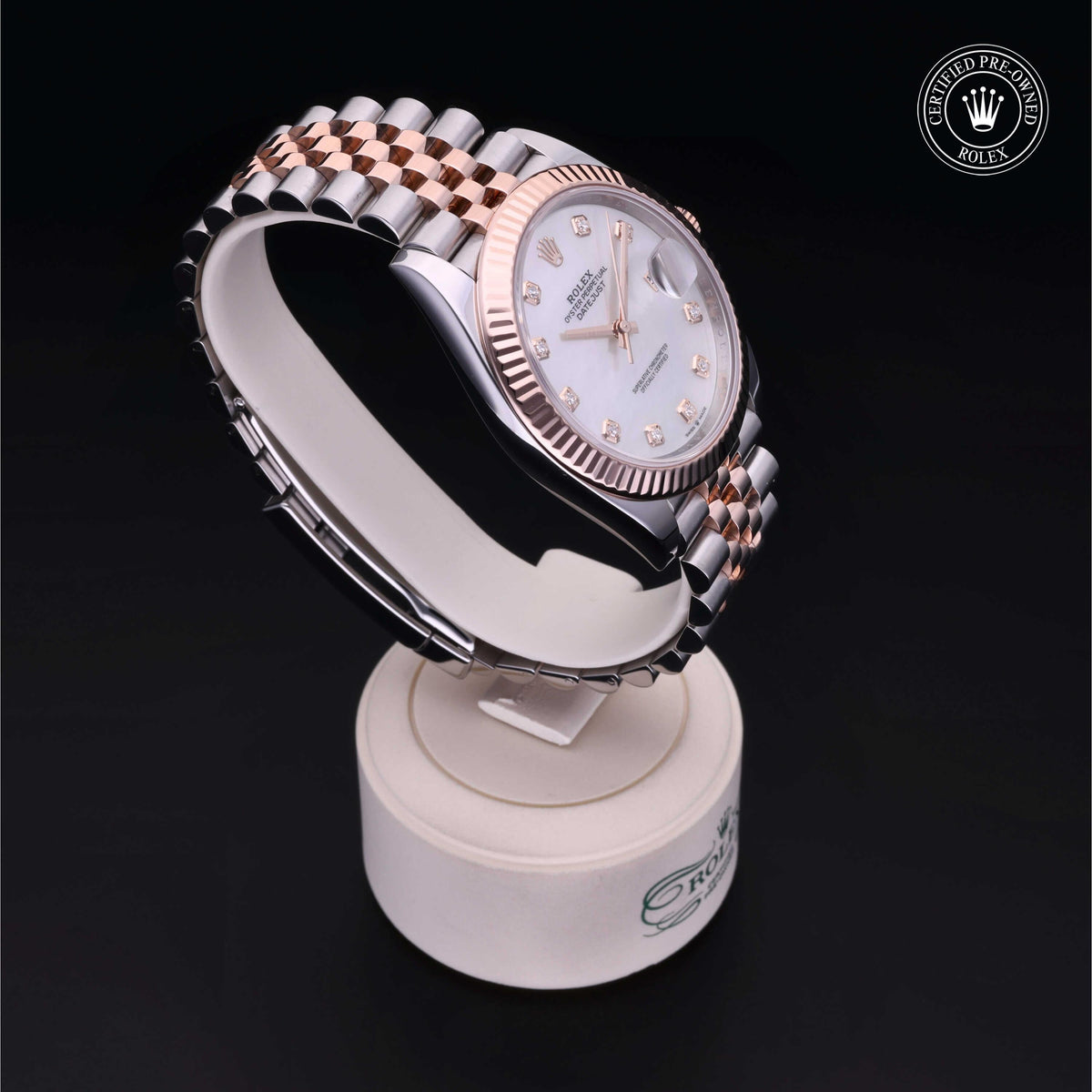 Rolex Certified Pre-Owned Datejust 41 M126331 in Oystersteel and Everose gold with white mother-of-pearl dial, image 35 of 41