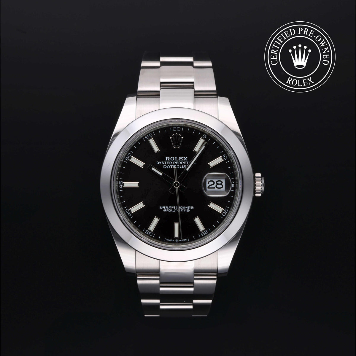 Rolex Certified Pre-Owned Datejust 41 M126300 in Oystersteel with black dial, image 1 of 41