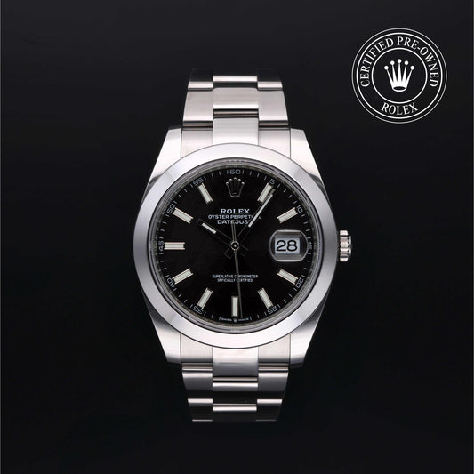 Rolex Certified Pre-Owned Datejust 41 M126300 in Oystersteel with black dial, image 1 of 41