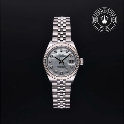 Rolex Certified Pre-Owned Lady-Datejust 28 M279174 in Oystersteel with white mother-of-pearl dial, image 1 of 41