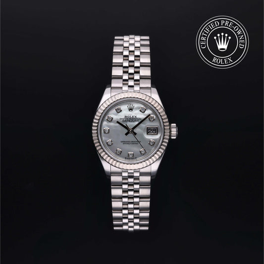 Rolex Certified Pre-Owned Lady-Datejust 28 M279174 in Oystersteel with white mother-of-pearl dial, image 1 of 41