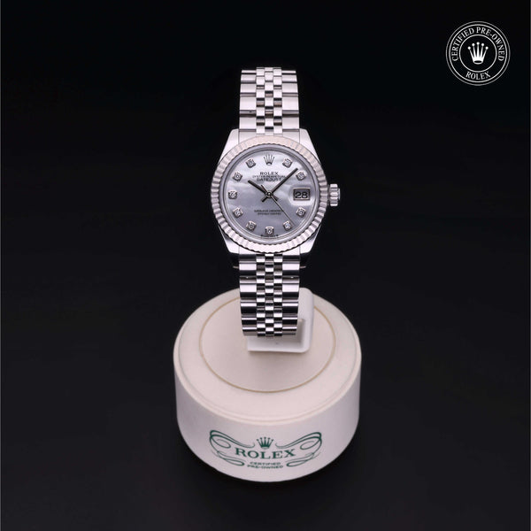 Rolex Certified Pre-Owned Lady-Datejust 28 M279174 in Oystersteel with white mother-of-pearl dial, image 6 of 41