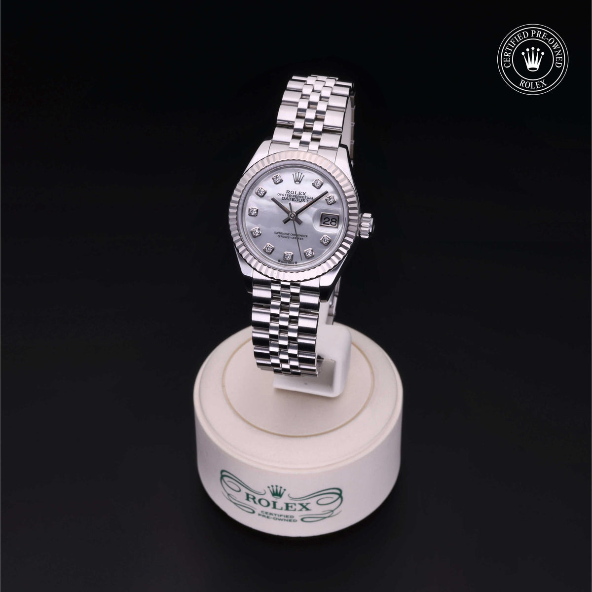 Rolex Certified Pre-Owned Lady-Datejust 28 M279174 in Oystersteel with white mother-of-pearl dial, image 7 of 41