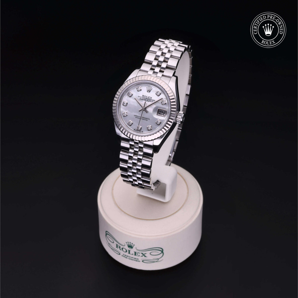 Rolex Certified Pre-Owned Lady-Datejust 28 M279174 in Oystersteel with white mother-of-pearl dial, image 8 of 41