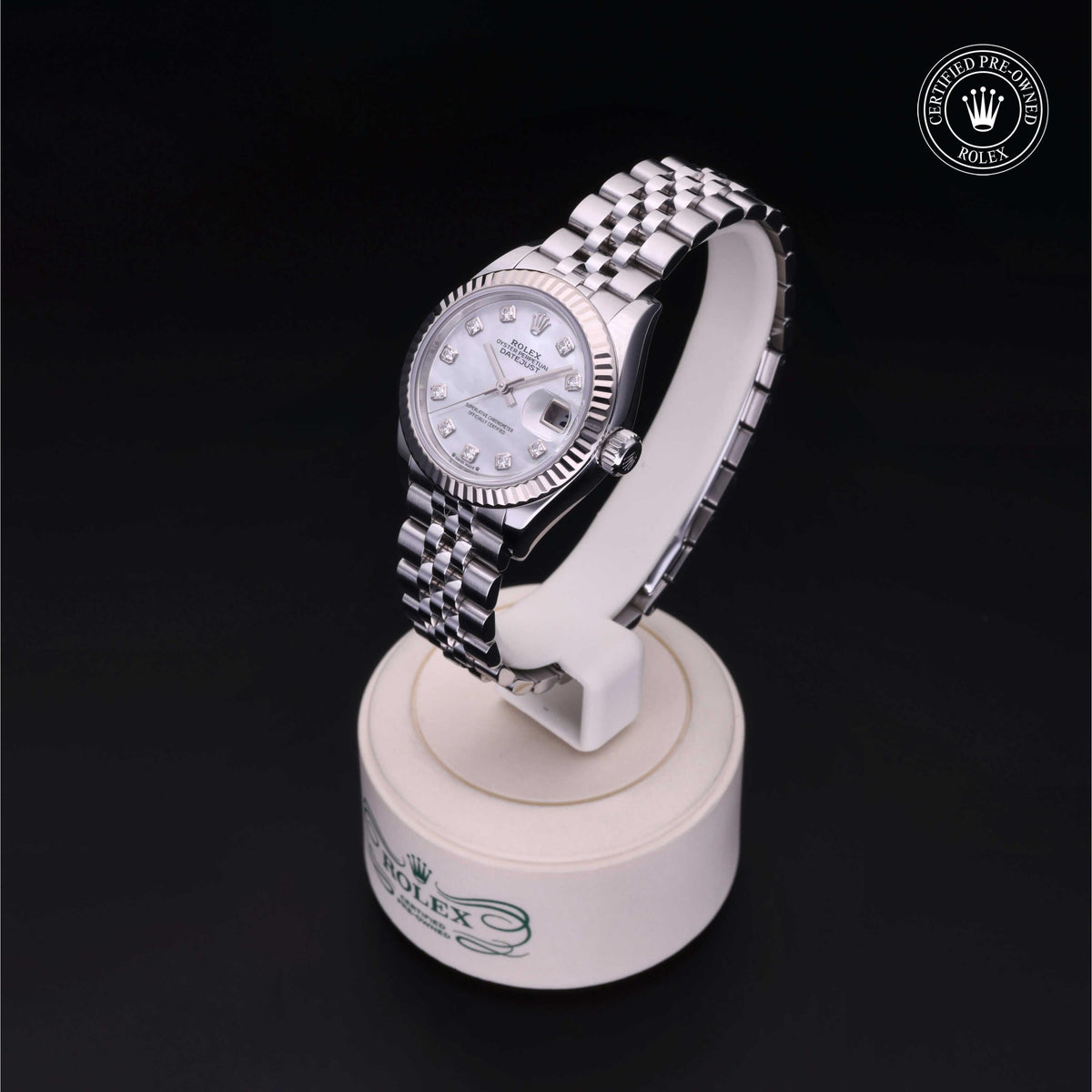 Rolex Certified Pre-Owned Lady-Datejust 28 M279174 in Oystersteel with white mother-of-pearl dial, image 10 of 41