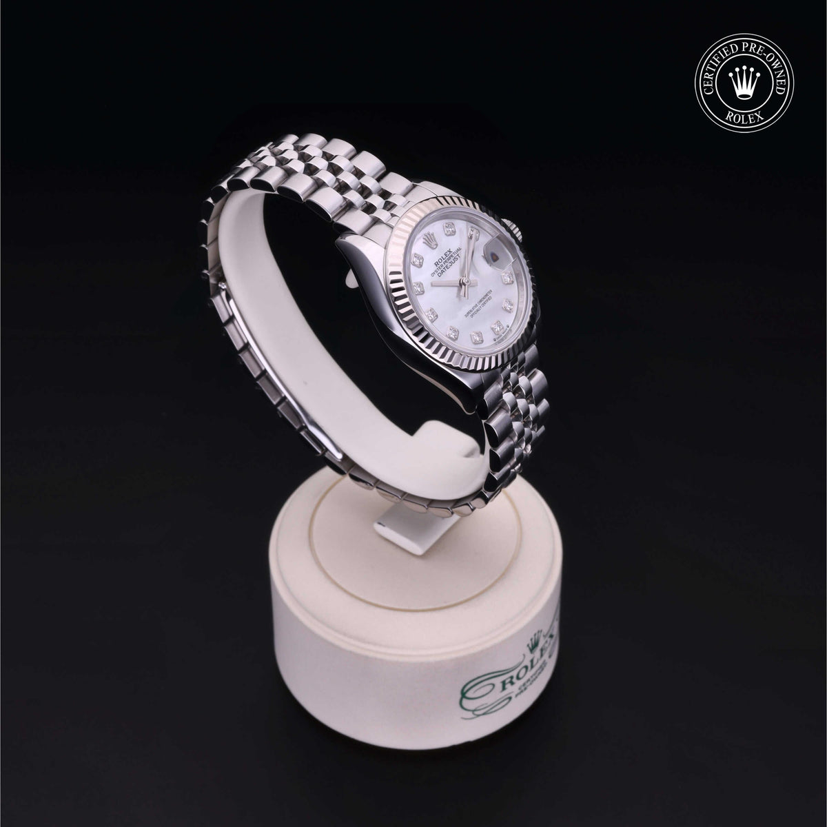 Rolex Certified Pre-Owned Lady-Datejust 28 M279174 in Oystersteel with white mother-of-pearl dial, image 36 of 41