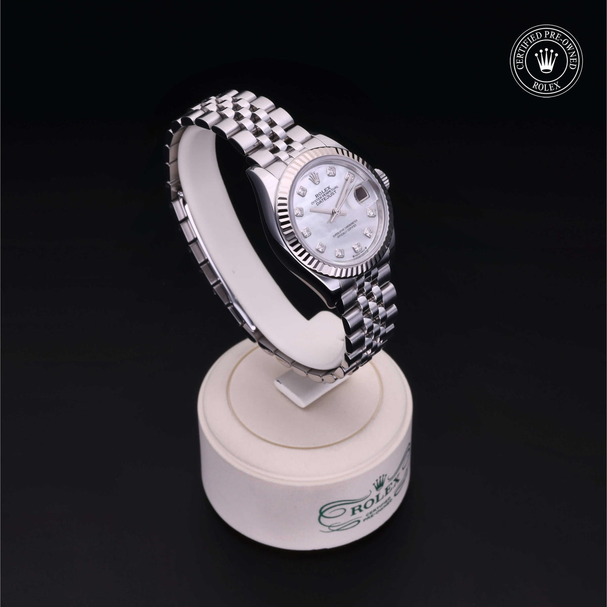 Rolex Certified Pre-Owned Lady-Datejust 28 M279174 in Oystersteel with white mother-of-pearl dial, image 37 of 41