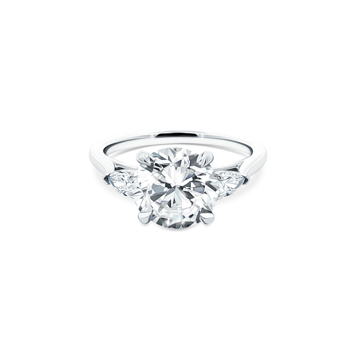 Signature Three Stone Round Diamond Engagement Ring — photo 1 of 3