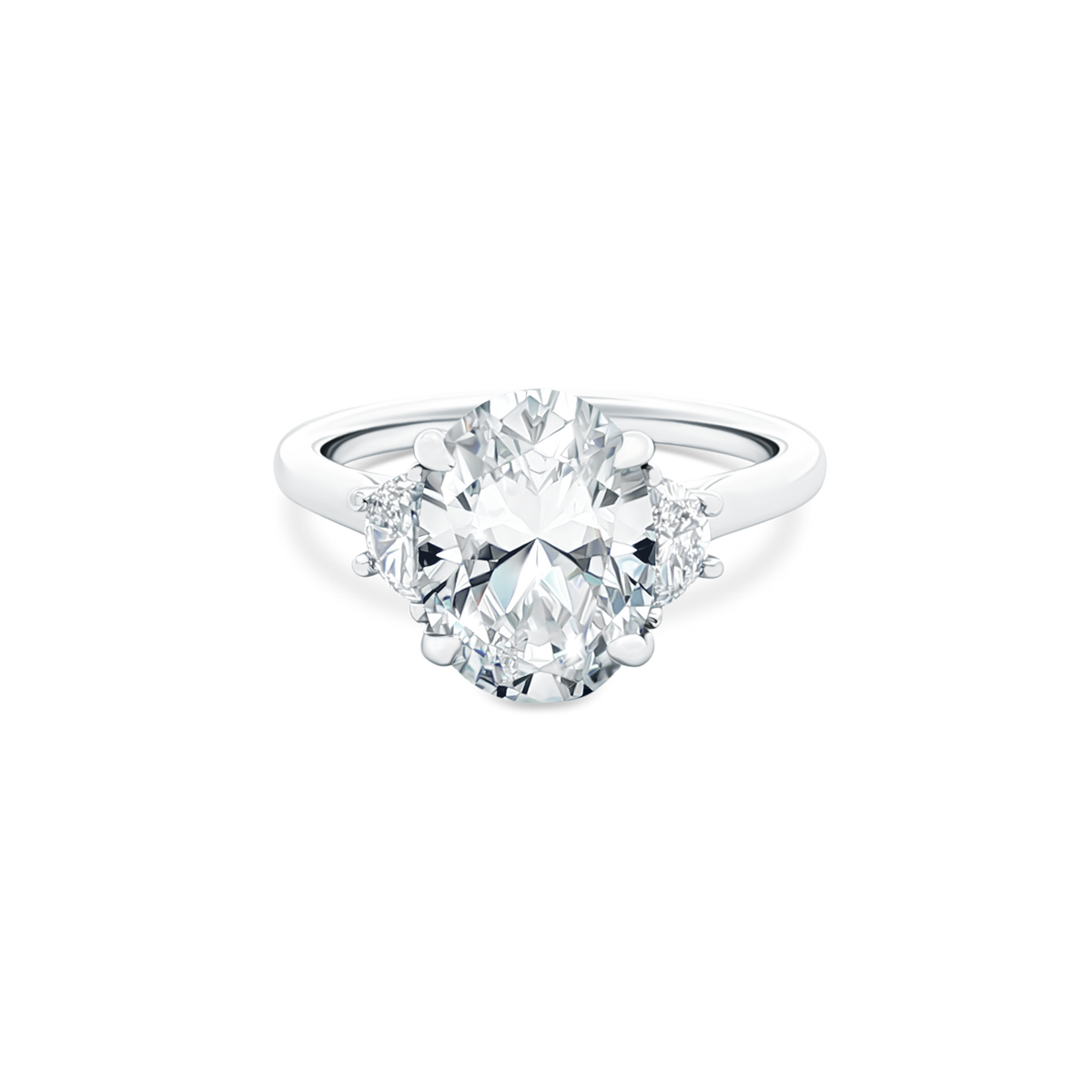 Signature Three Stone Oval Diamond Engagement Ring — photo 1 of 3