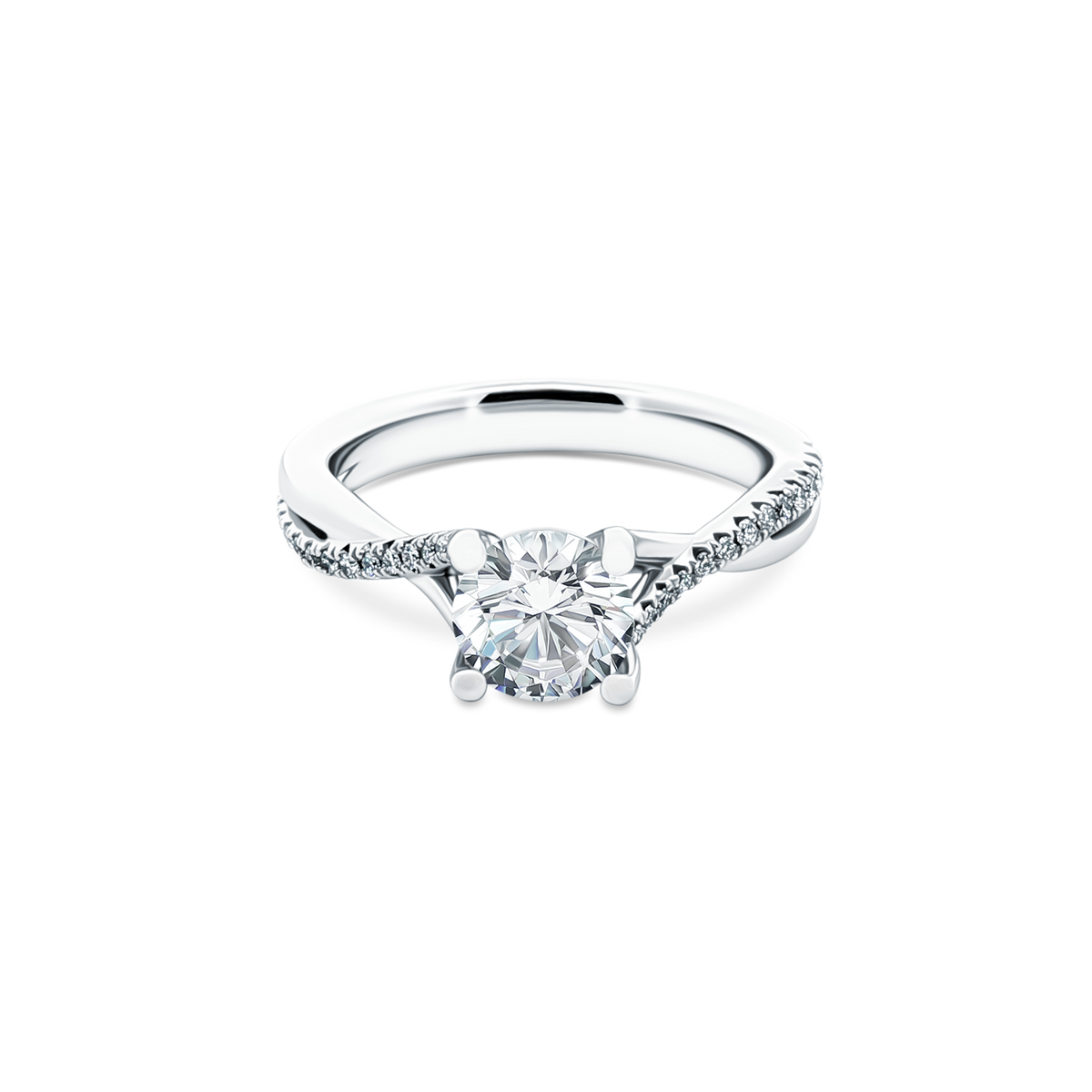 Fana Alternating Diamond Twist Engagement Ring — photo 1 of 3