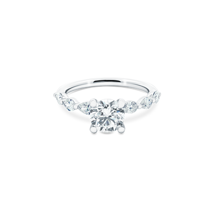 Fana Round Diamond Shared Prong Engagement Ring — photo 1 of 3