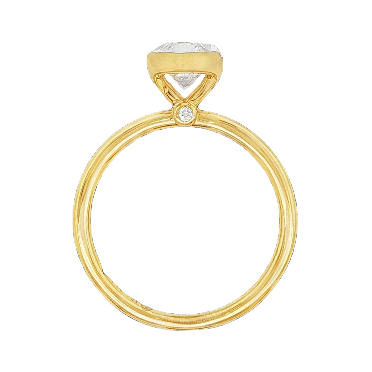 Fana Half Bezel Oval Diamond Engagement Ring — photo 3 of 3