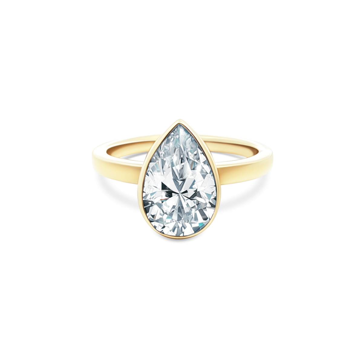 Fana Bezel Pear Diamond Engagement Ring — photo 1 of 3