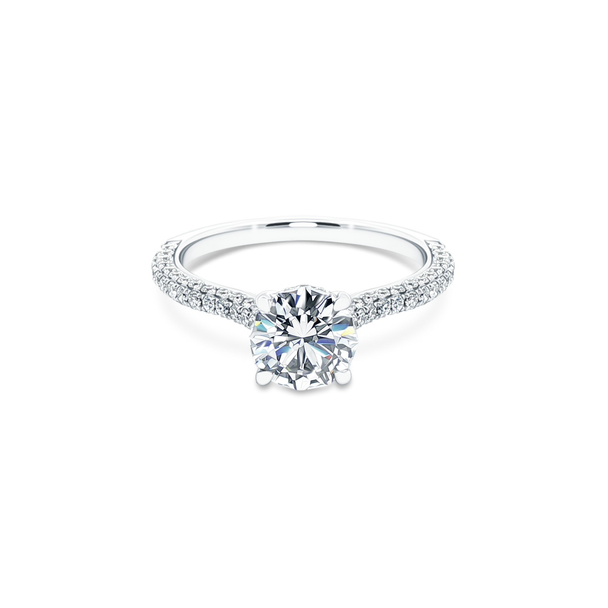 Christopher Designs Round Diamond Pave Engagement Ring — photo 1 of 3