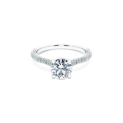 Christopher Designs Round Diamond Pave Engagement Ring — photo 1 of 3