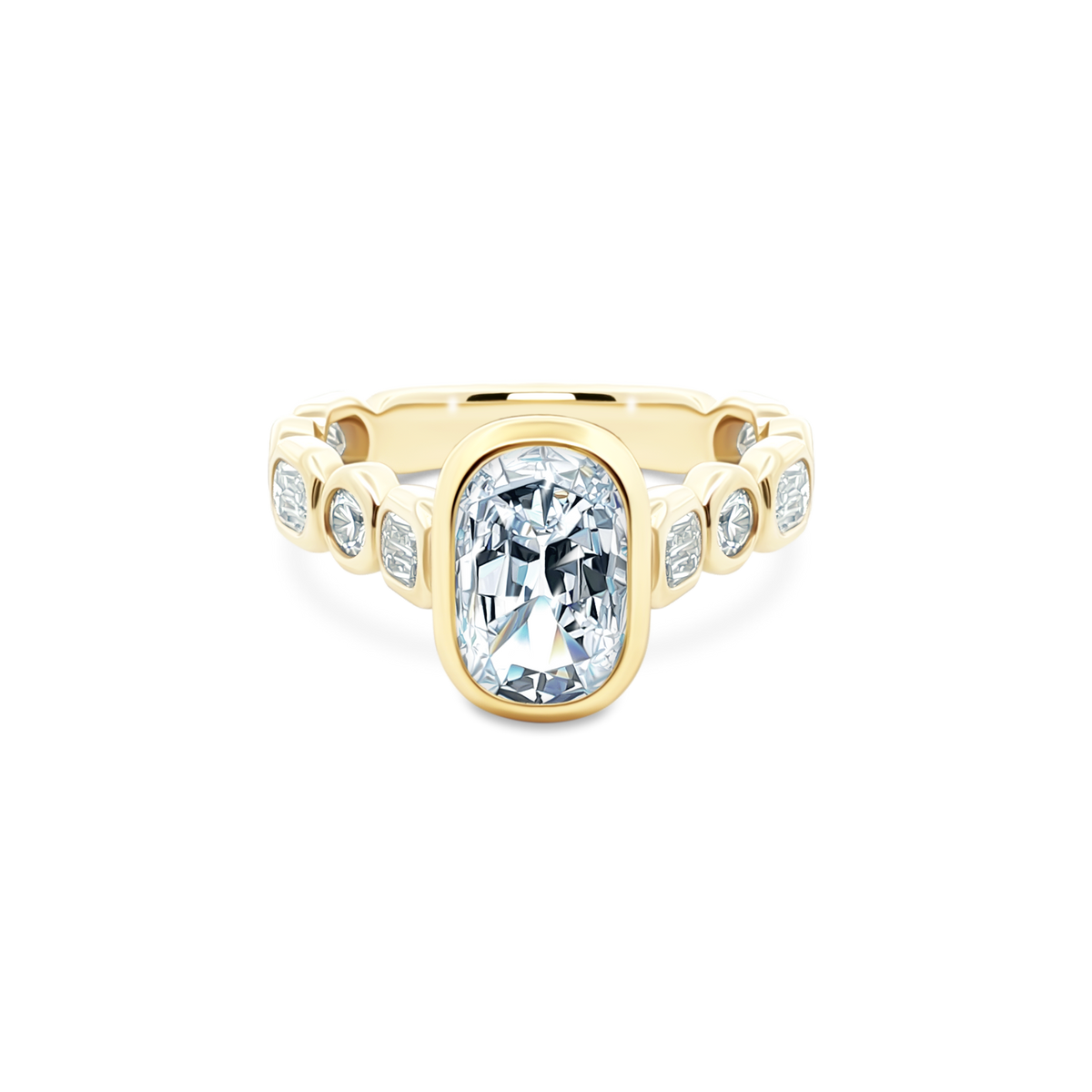 Christopher Designs Elongated Cushion Diamond Engagement Ring — photo 1 of 3