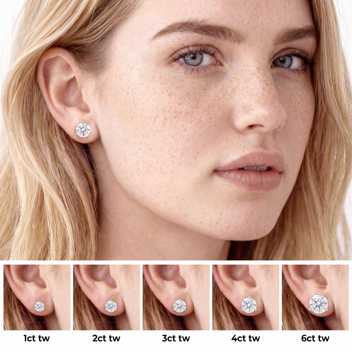 Round Brilliant Cut Diamond Stud Earrings — photo 2 of 4