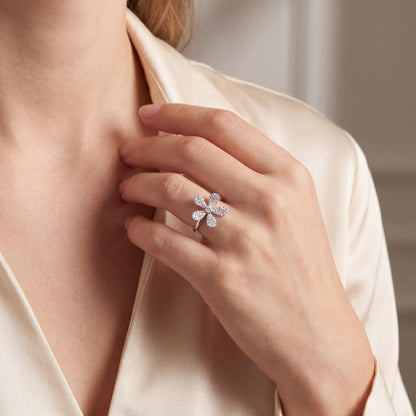 .50ct 14k White Gold Diamond Flower Ring — photo 2 of 2