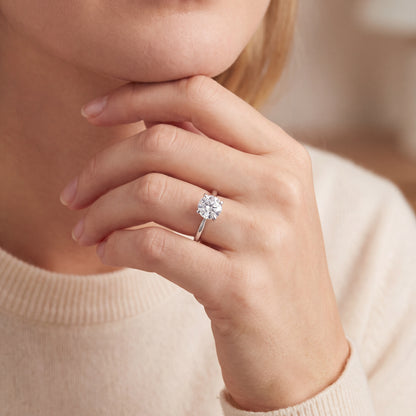 Precision Set Round Solitaire Diamond Engagement Ring — photo 2 of 3