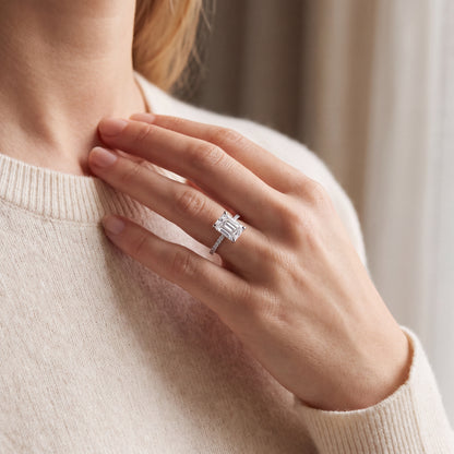 Precision Set Radiant Diamond Pave Engagement Ring — photo 2 of 3