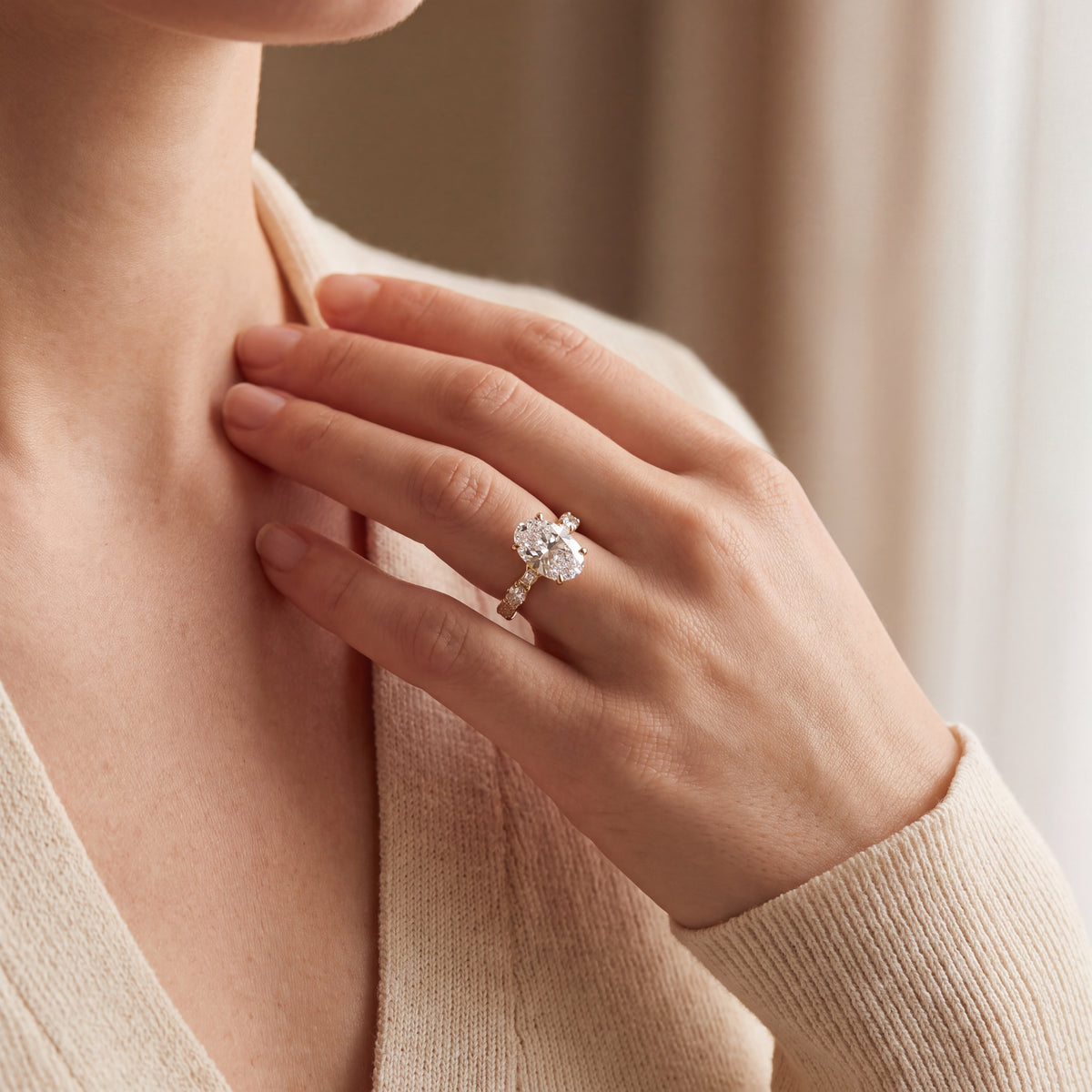 Christopher Designs Oval Diamond Engagement Ring — photo 2 of 3