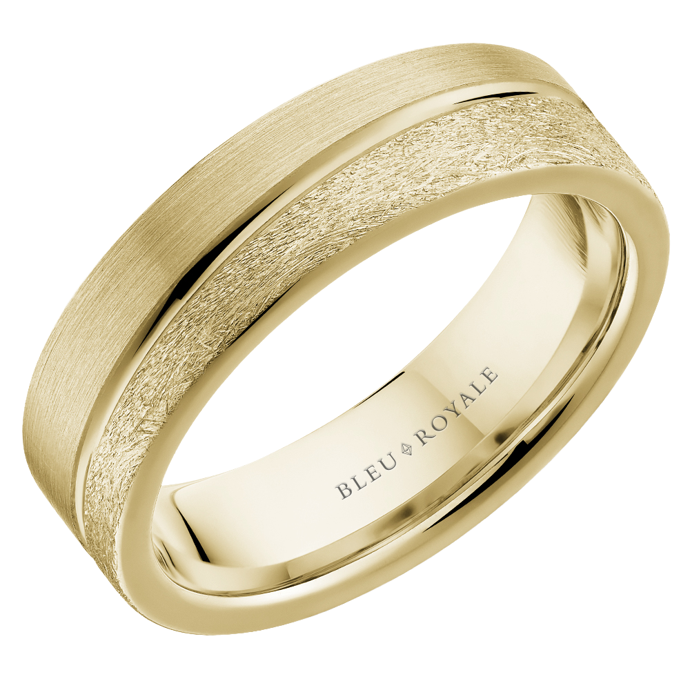 Crown Ring Bleu Royale Men's Band | 14K Gold | 6.5mm | RYL-281Y65 — photo 1 of 2