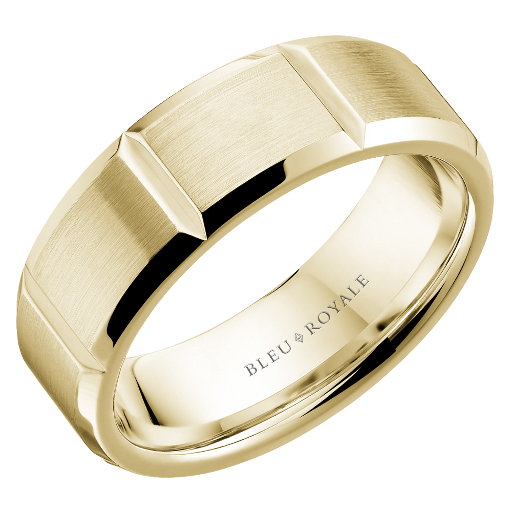 Crown Ring Bleu Royale Men's Band | 14K Gold | 7.5mm | RYL-279Y75 — photo 1 of 1