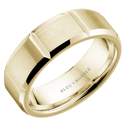 Crown Ring Bleu Royale Men's Band | 14K Gold | 7.5mm | RYL-279Y75 — photo 1 of 1