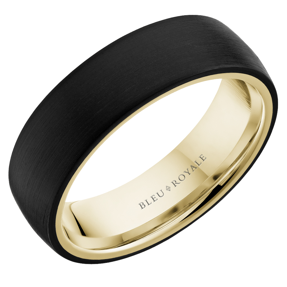 Crown Ring Bleu Royale Men's Band | 14K Gold | 6.5mm | RYL-276BY65 — photo 1 of 2
