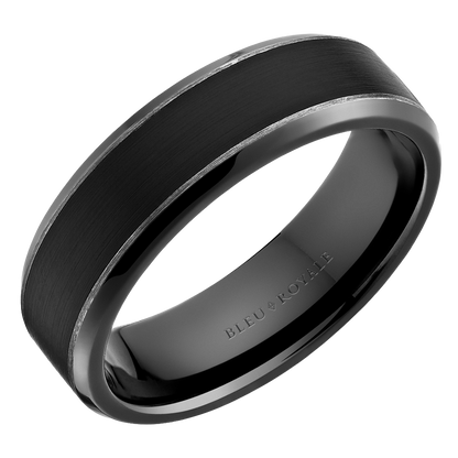 Crown Ring Bleu Royale Men's Band | 14K Gold | 6.5mm | RYL-273WBR65 — photo 1 of 2