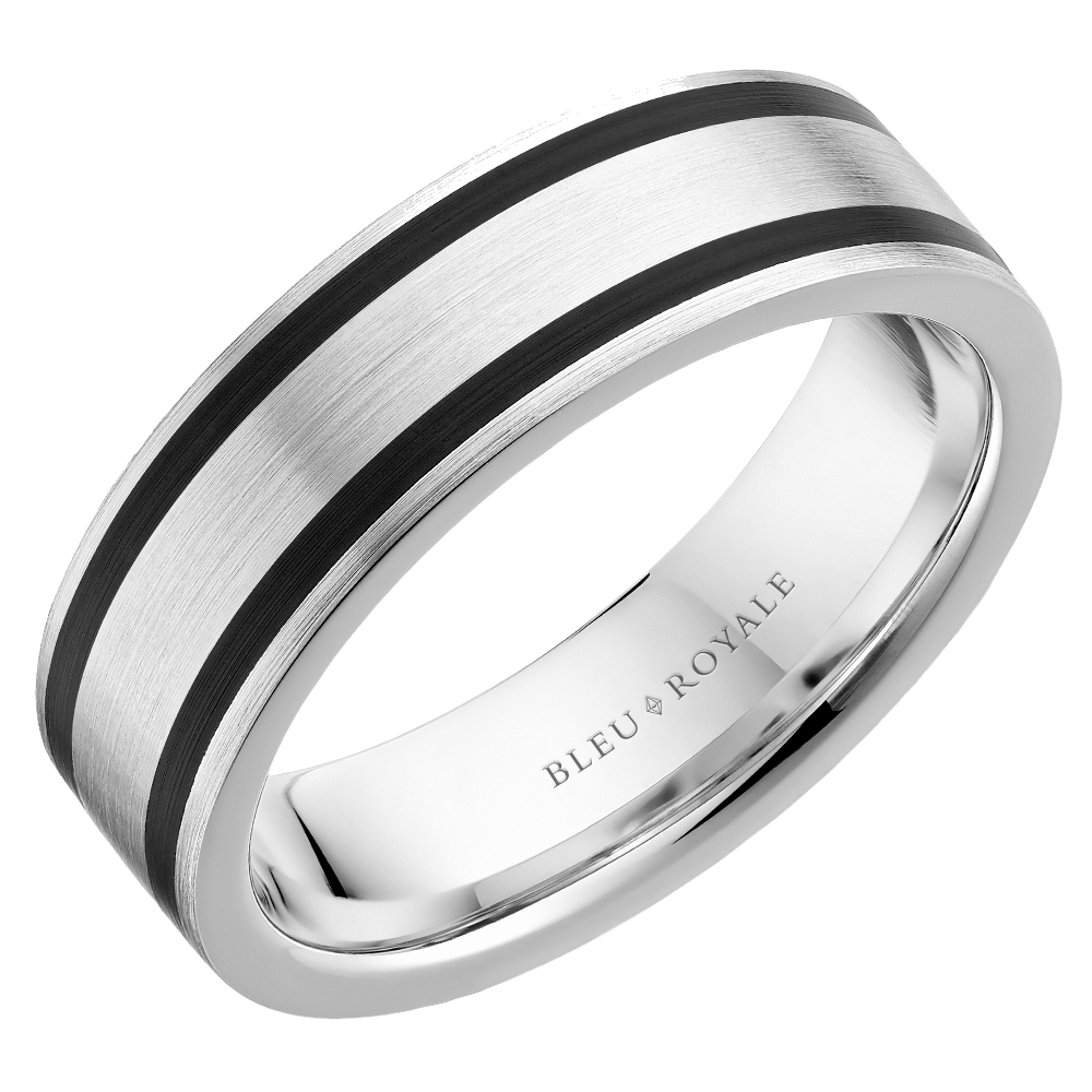 Crown Ring Bleu Royale Men's Band | 14K Gold | 6.5mm | RYL-270WB65 — photo 1 of 2
