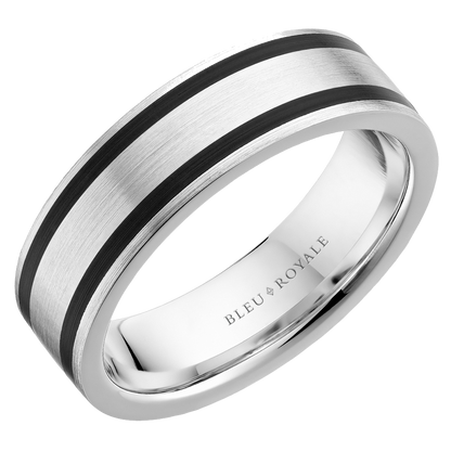 Crown Ring Bleu Royale Men's Band | 14K Gold | 6.5mm | RYL-270WB65 — photo 1 of 2