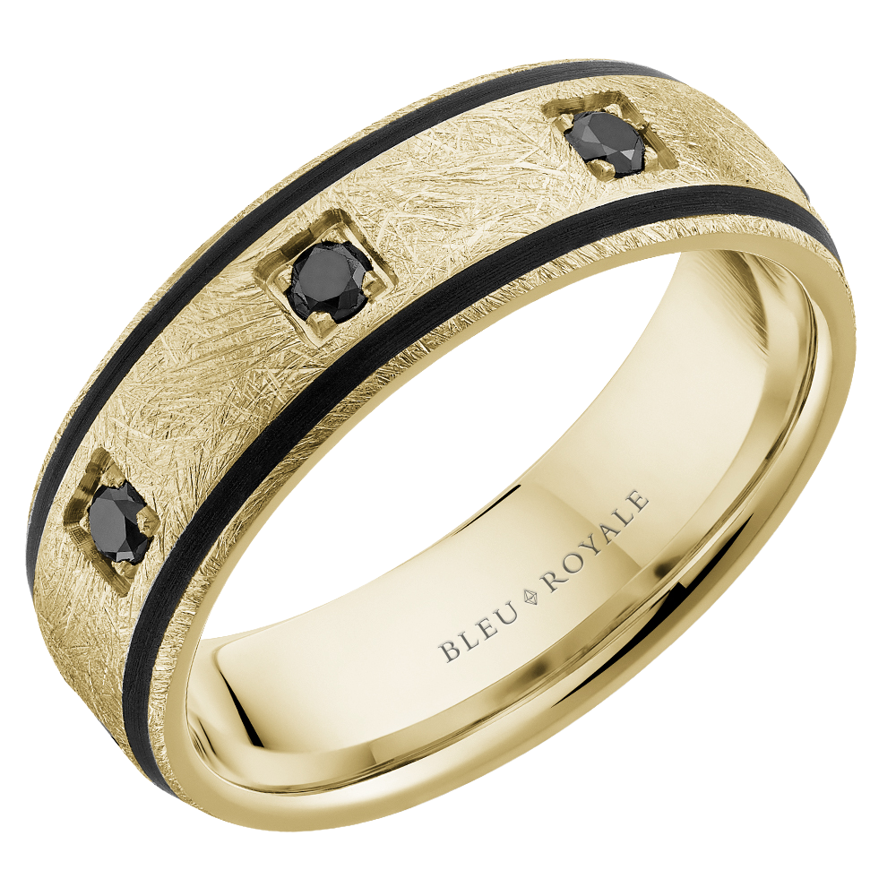 Crown Ring Bleu Royale Men's Band | 14K Gold | 7mm | RYL-266YBBD7 — photo 1 of 2