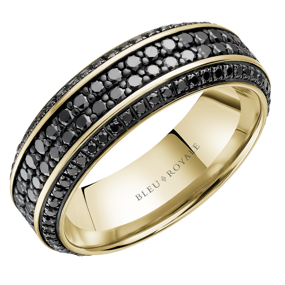 Crown Ring Bleu Royale Men's Band | 14K Gold | 7.5mm | RYL-236YBD75 — photo 1 of 1