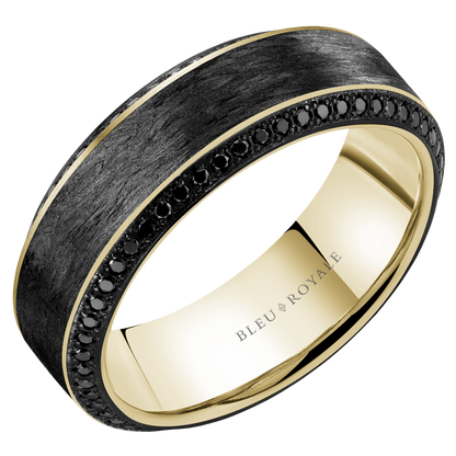 Crown Ring Bleu Royale Men's Band | 14K Gold | 7.5mm | RYL-217YBD75 — photo 1 of 2