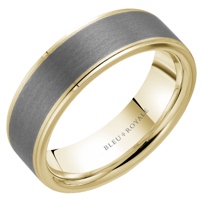 Crown Ring Bleu Royale Men's Band | 14K Gold & Tantalum | 7mm | RYL-205TY7 — photo 1 of 2